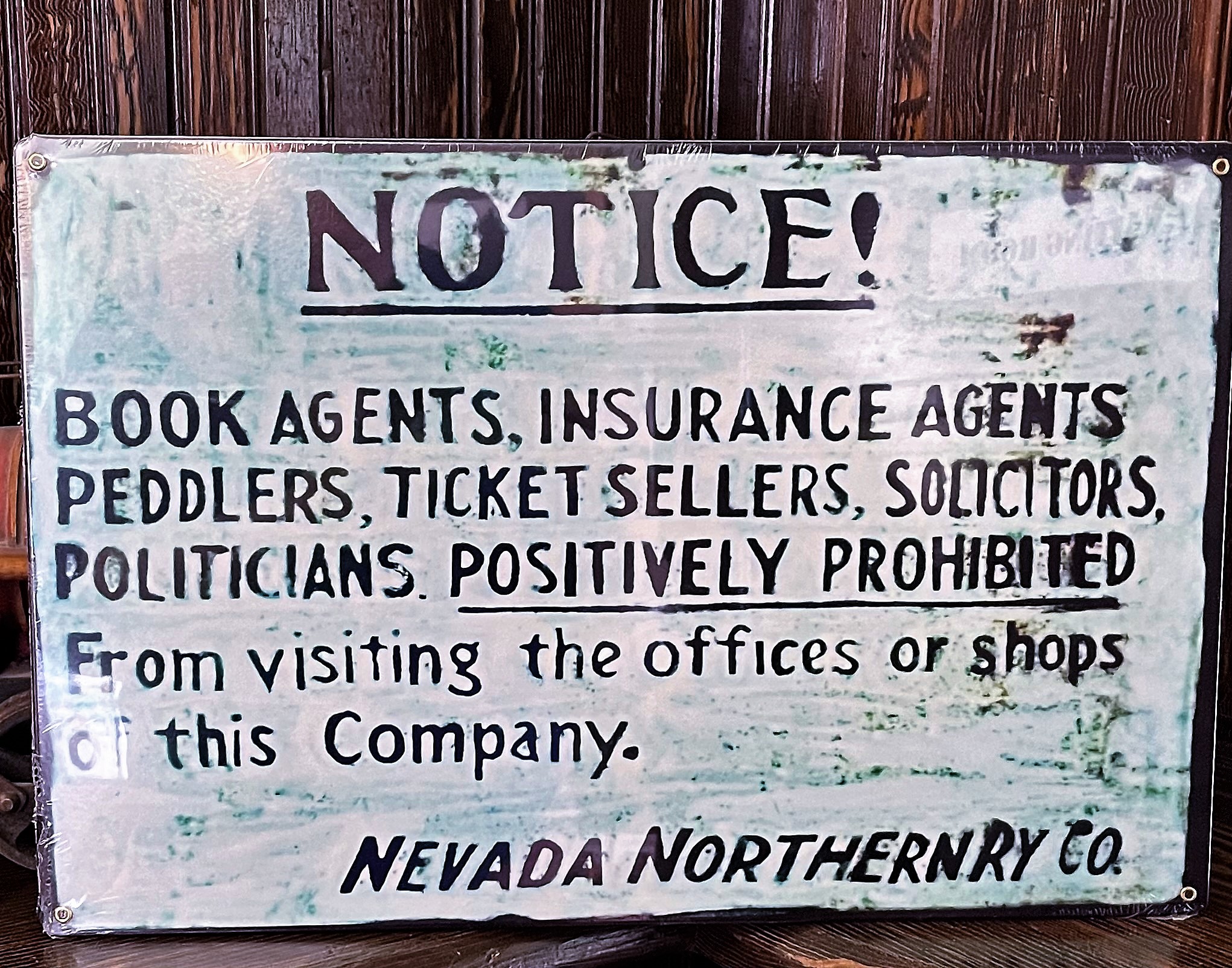 Replica Notice Sign