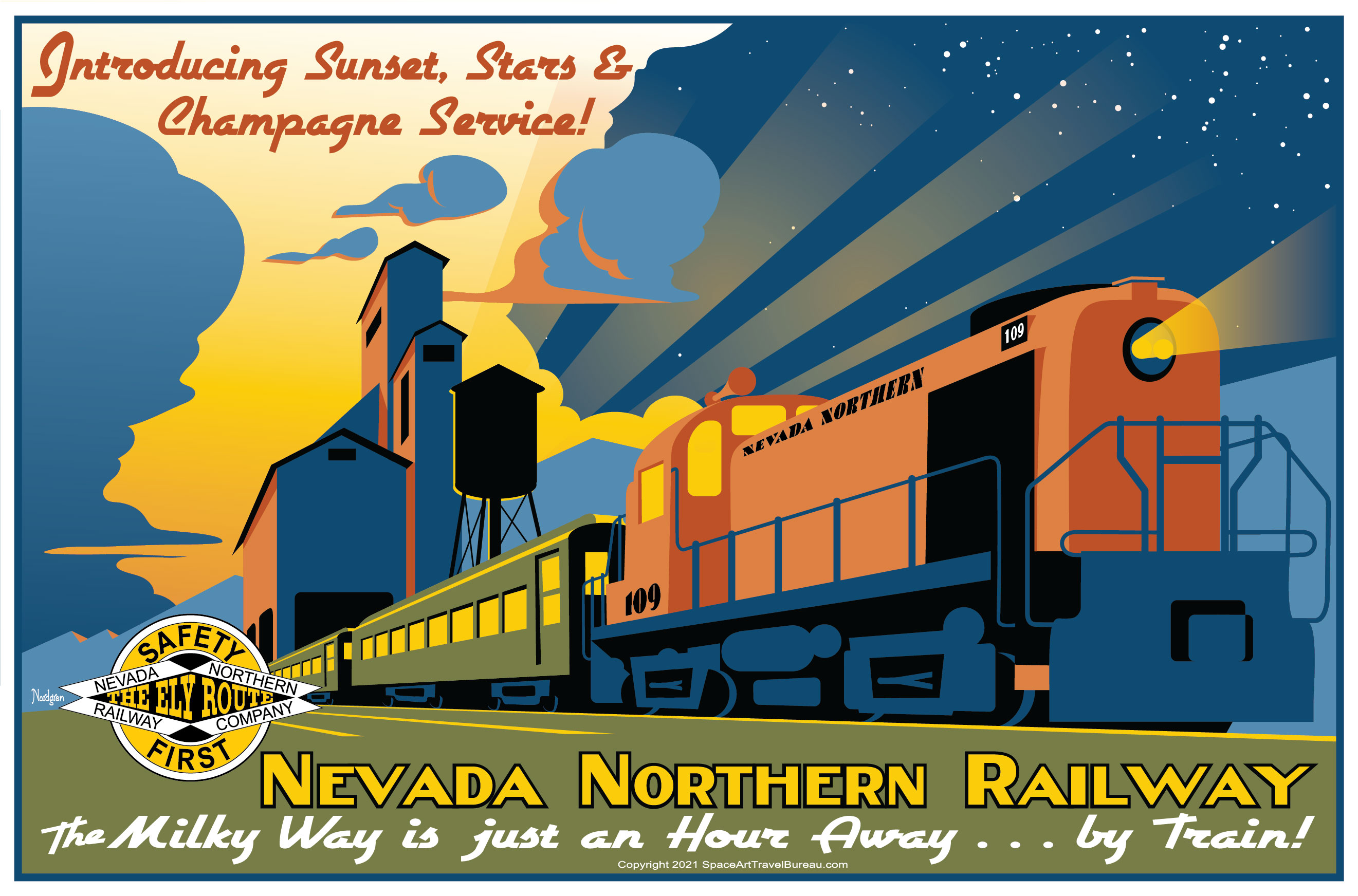 Sunset Train Poster